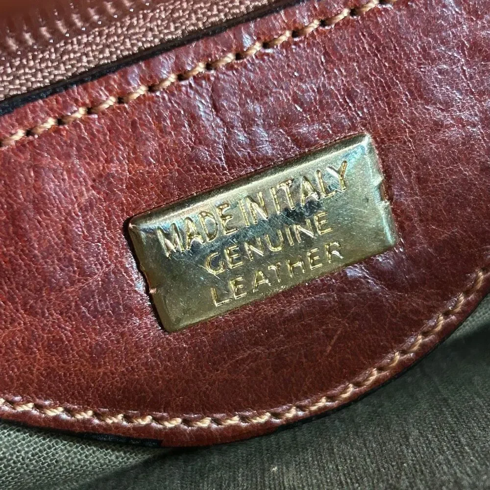 Vintage Paulo Giannini Brown Leather Doctor’s Bag Style Briefcase